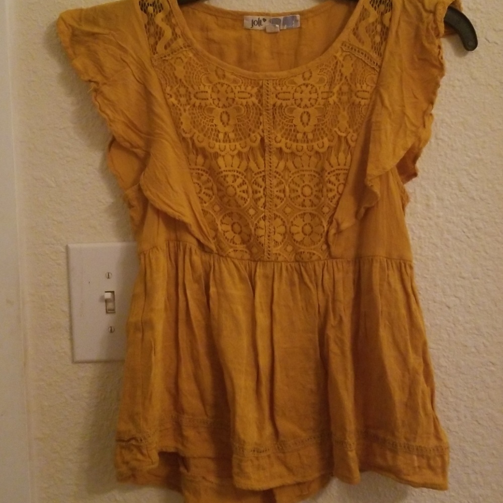 Jolt golden lace blouse xsmall